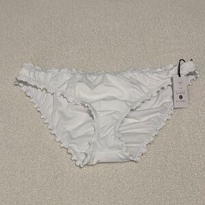 Shade & Shore White Ruffle Swim Bottom